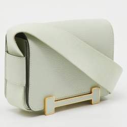 Pre Owned Hermes Vert Fizz Chevre Mysore Leather Gold Finish Geta Bag