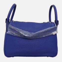 Pre Owned حقيبة هيرمس ليندي 30 جلد أزرق للكتف