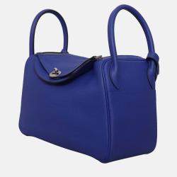 Pre Owned حقيبة هيرمس ليندي 30 جلد أزرق للكتف