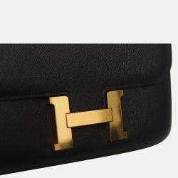 Pre Owned Hermes Constance 24 Black Leather Shoulder Bag