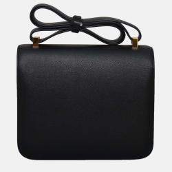 Pre Owned Hermes Constance 24 Black Leather Shoulder Bag