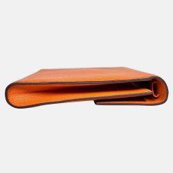 Pre Owned Hermes Portefeuille-Sac Clic 16 Orange Epsom Leather Handbag PHW