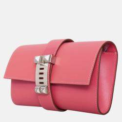 Pre Owned Hermes Medor 23 Tadelakt Leather Clutch Bag