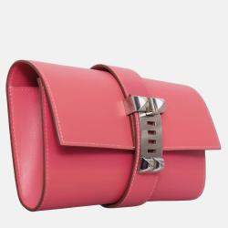 Pre Owned Hermes Medor 23 Tadelakt Leather Clutch Bag