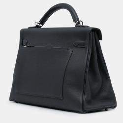 مملوكة مسبقًا حقيبة هيرمس كيلي ماكسي 42 جلد توغو أسود للكتف