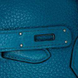Pre Owned Hermes Birkin 30 Blue Togo Leather Shoulder Bag