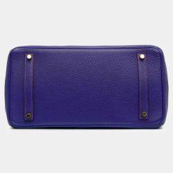 Pre Owned Hermes Birkin 35 Purple Togo Leather Shoulder Bag