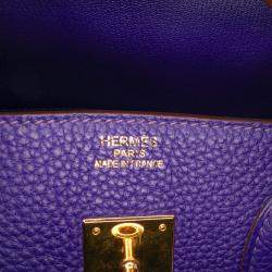 Pre Owned Hermes Birkin 35 Purple Togo Leather Shoulder Bag