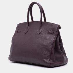 Pre Owned Hermes Birkin 35 Purple Togo Leather Shoulder Bag