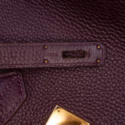 Pre Owned Hermes Birkin 35 Purple Togo Leather Shoulder Bag