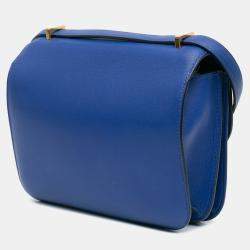 Pre Owned Hermes 18 Constance Blue Swift Leather Shoulder Bag