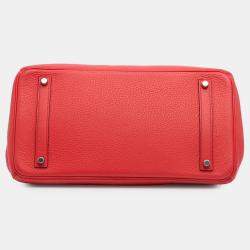 Pre Owned Hermes 35 Birkin Red Togo Leather Shoulder Bag