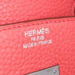 Pre Owned Hermes 35 Birkin Red Togo Leather Shoulder Bag