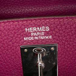 Pre Owned Hermes 35  Kelly II Purple Togo Leather Shoulder Bag