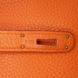 Pre Owned Hermes 35 Kelly II Orange Togo Leather Shoulder Bag