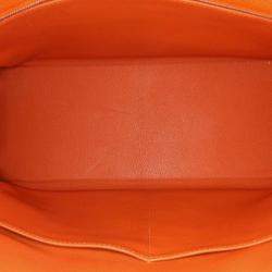 Pre Owned Hermes 35 Kelly II Orange Togo Leather Shoulder Bag