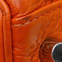 Pre Owned Hermes 35 Kelly II Orange Togo Leather Shoulder Bag