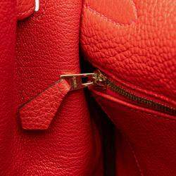 Pre Owned Hermes 35 Kelly II Red Togo Leather Shoulder Bag