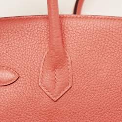 Pre Owned Hermes Rose Jaipur Taurillon Clemence Leather Gold Finish Birkin 30 Bag