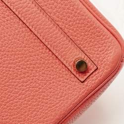 Pre Owned Hermes Rose Jaipur Taurillon Clemence Leather Gold Finish Birkin 30 Bag