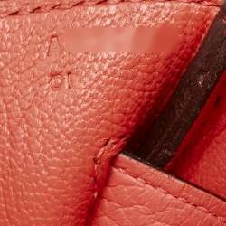 Pre Owned Hermes Rose Jaipur Taurillon Clemence Leather Gold Finish Birkin 30 Bag