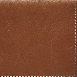 مملوكة مسبقًا محفظة بطاقات هيرمس غيرنسي جلد بارينيا لون فوف