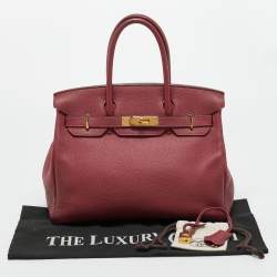 Pre Owned Hermes Rubis Togo Leather Gold Finish Birkin 30 Bag