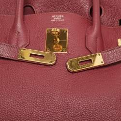 Pre Owned Hermes Rubis Togo Leather Gold Finish Birkin 30 Bag