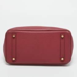 Pre Owned Hermes Rubis Togo Leather Gold Finish Birkin 30 Bag