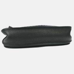 Pre Owned Hermes Evelyne II PM Black Taurillon Clemence Shoulder Bag