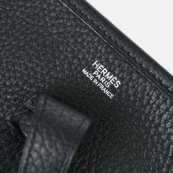 Pre Owned Hermes Evelyne II PM Black Taurillon Clemence Shoulder Bag