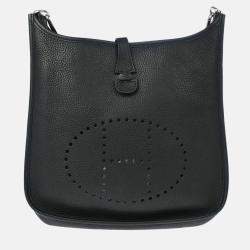Pre Owned Hermes Evelyne II PM Black Taurillon Clemence Shoulder Bag