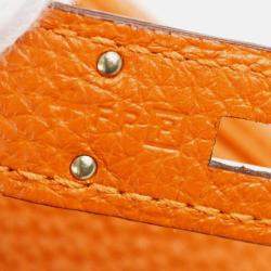 Pre Owned Hermes Birkin 30 Orange Togo Handbag