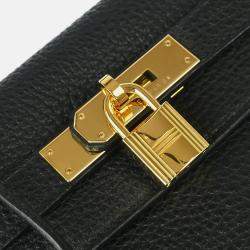 Pre Owned Hermes Kelly 28 Retourne Black Togo Handbag
