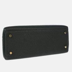 Pre Owned Hermes Kelly 28 Retourne Black Togo Handbag