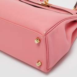 Pre Owned Hermes Rose Azalee Swift Leather Gold Finish Kelly Retourne 25 Bag
