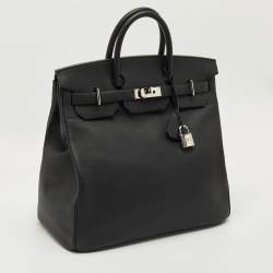 Pre Owned Hermès Noir Togo Leather Palladium Finish HAC Birkin 40 Bag