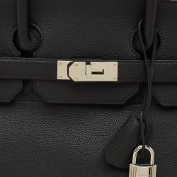Pre Owned Hermès Noir Togo Leather Palladium Finish HAC Birkin 40 Bag