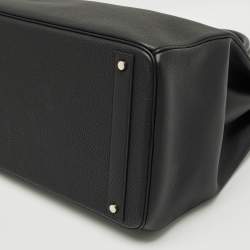 Pre Owned Hermès Noir Togo Leather Palladium Finish HAC Birkin 40 Bag
