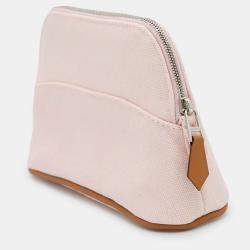Pre Owned Hermes Bolide Rose Pearl Canvas Pouch