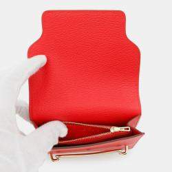 Pre Owned Hermes Roulis Rose Texas Chevre Mysore Goatskin Wallet