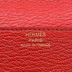 Pre Owned Hermes Roulis Rose Texas Chevre Mysore Goatskin Wallet