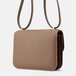Pre Owned Hermes Constance Mini Etoupe Epsom Leather Shoulder Bag