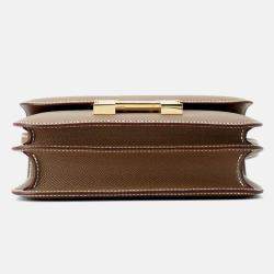 Pre Owned Hermes Constance Mini Etoupe Epsom Leather Shoulder Bag