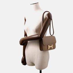 Pre Owned Hermes Constance Mini Etoupe Epsom Leather Shoulder Bag