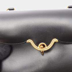 Pre Owned Hermes Vasco Leather Black Bag