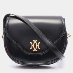 Pre Owned Hermes Black Box Calf Leather Shoulder Bag