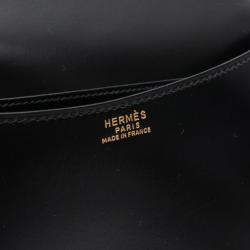 Pre Owned Hermes Black Box Calf Leather Shoulder Bag