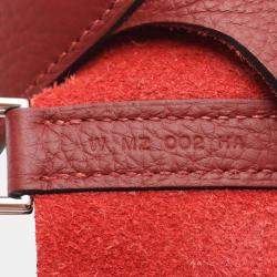 مملوكة مسبقًا Hermes Picotin Lock H Rouge Bordeaux Taurillon Clemence MM