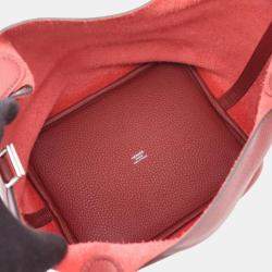 مملوكة مسبقًا Hermes Picotin Lock H Rouge Bordeaux Taurillon Clemence MM